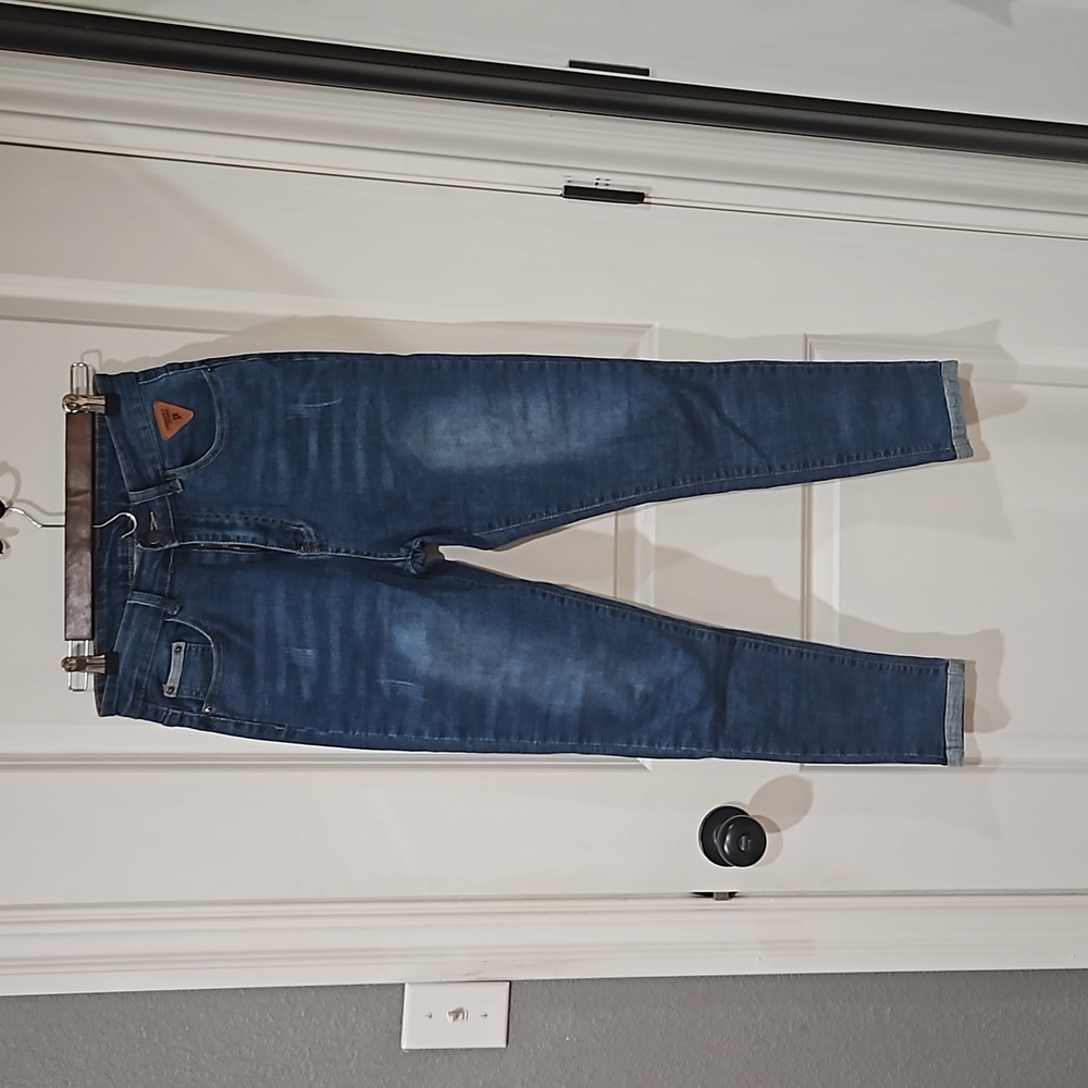 Shein stonewash patched detail Skinny Jeans